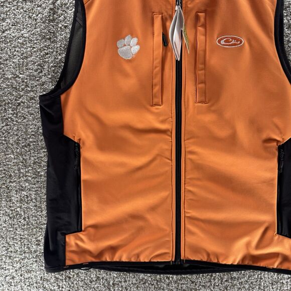 Clemson Tigers Vest Mens Medium Orange Drake Waterfowl Full Zip Outdoors Hunting - Picture 5 of 11
